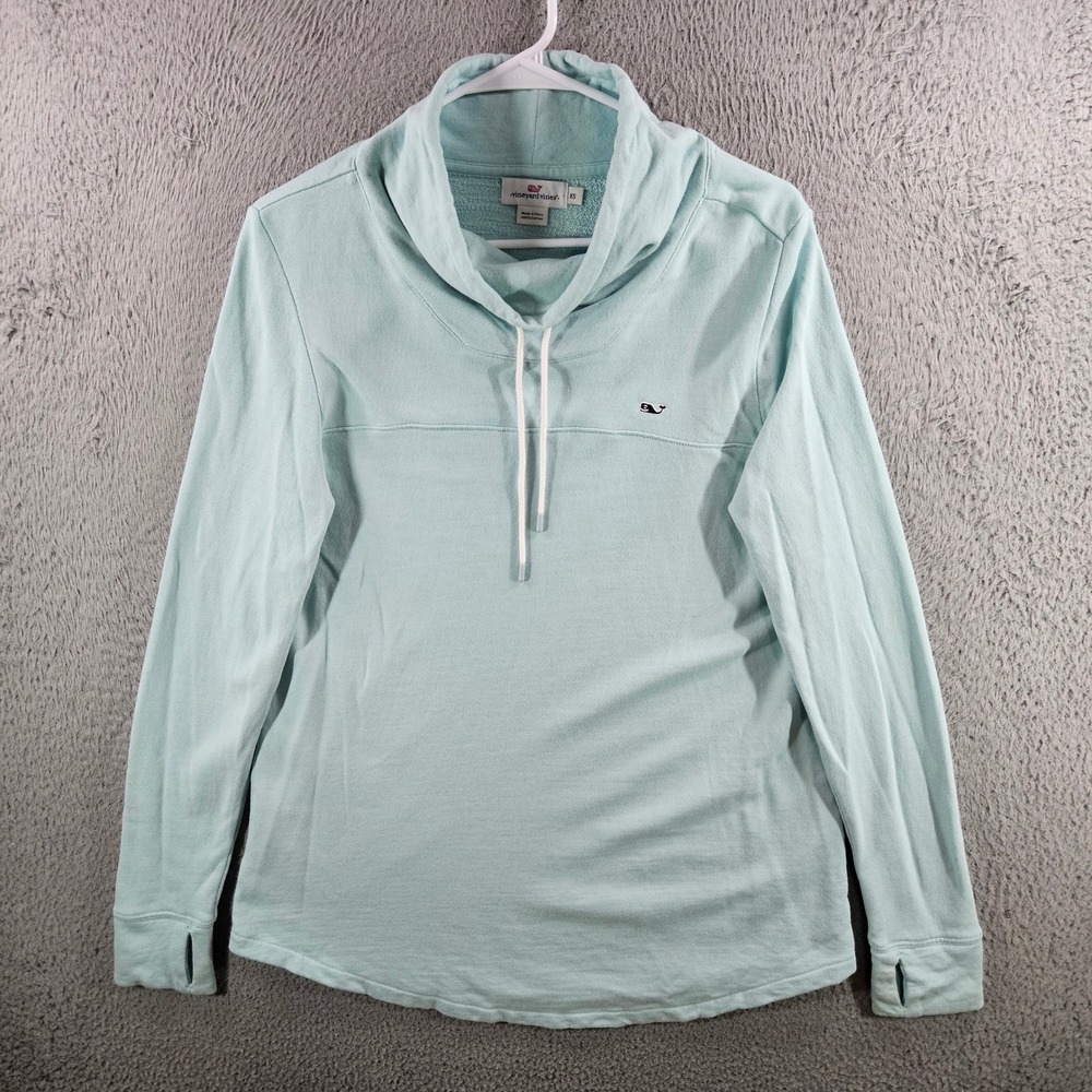 Vineyard Vines Womens Shep Shirt Cowl Neck Pullover Mint Green Cotton XS
